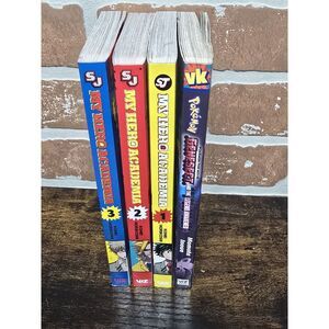 My Hero Academia Vol. 1,2,3 Manga (2015) ‎ And Pokémon Genesect Lot Of 4 Books